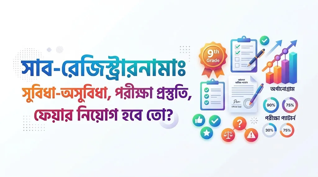 সাব-রেজিস্ট্রার নিয়োগ এ টু জেড: সুবিধা-অসুবিধা, পরীক্ষার প্যাটার্ন ও প্রস্তুতি কৌশল